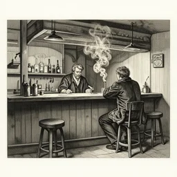 masterful etching by anders zorn seedy bar filled with smoke