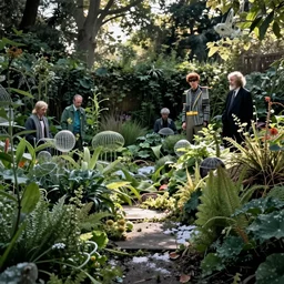 the secret garden is overgrown with weeds and growth. no snow. andreas achenbach, artgerm, mikko lagerstedt, zack snyder, tokujin yoshioka