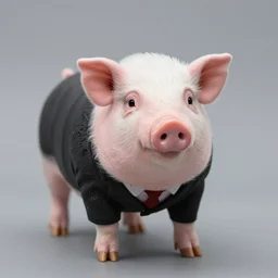 a miniature pig in a suit