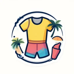 illustrator vector graphic logo for spatial movement beach clothing, cell shaded, stickers