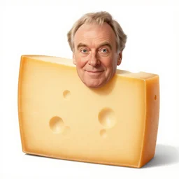 cheese john cleese made out of cheese as a cheese, in frame