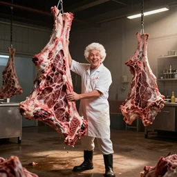 ronald mcdonald working in a slaughterhouse.