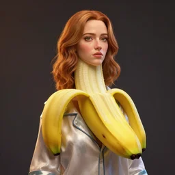 anthropomorphic portrait of emma stone as a banana, au naturel, hyper detailed, digital art, trending in artstation, cinematic lighting, studio quality, smooth render, unreal engine 5 rendered, octane rendered, art style by klimt and nixeu and ian sprigger and wlop and krenz cushart, pixar, bananas in pijamas