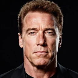 a highly detailed arnorld schwarzenegger portrait, saul bass poster