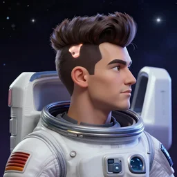 league of legends portrait of man in cosmos in space suit by charles liu, don bluth, tanidareal, styled hair, profile picture, fantasy style, bright colors, starts shining, perfect angle, soft lighting, vibrant color scheme, ultra detailed, volumetric lighting, commission art, 8 k wallpaper