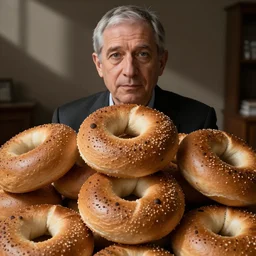 fauci on a pile of bagels