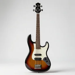 modular bass guitar, photorealistic, isolated on a pure white background, centered, entire object in frame, sharp focus, soft studio lighting