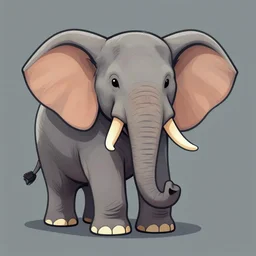 an illustration of an elephant, trending on artstation, central composition, very cartoon, shape focus, high detailed, by anton fadeev