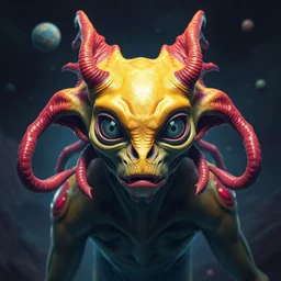 exquisite imaginative alien creature poster art, humanoid, colourful, movie art, by lucusfilm, weta studio, 8 k, denoised