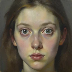 her eyes wide by beksinski, zdzislaw oil on canvas