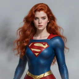 a beautiful red - haired girl dressed as a superhero, intricate, elegant, highly detailed, digital painting, artstation, concept art, smooth, sharp focus, illustration, ethereal, misty, by jeremy mann, 8 k, octane render