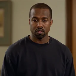 a cinematic film still of Kanye West starring in The Fresh Prince of Bel-Air (1990), 40mm lens, shallow depth of field, cinematic