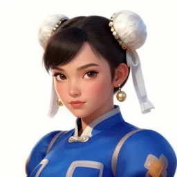 Chun li, head and body, digital art by Marco Bucci and Artgerm and Mark Arian