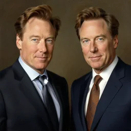 Conan O'Brien and Andy Richter painting by Rembrandt, high detail, high resolution