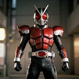 Kamen rider shadowmoon, realistic photo,Japan film , toei studio lighting,