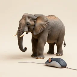and elephant - mouse - hybrid, animal photography