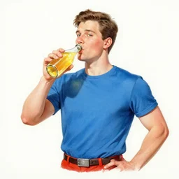cider - man, the superhero who really likes apple juice. this ink painting by the award - winning cartoonist has dramatic lighting, an interesting color scheme and great sense of depth.