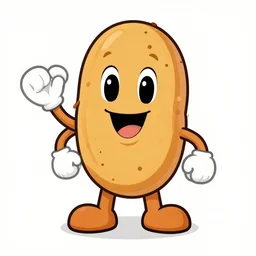 drawing of tater tot mascot cartoon