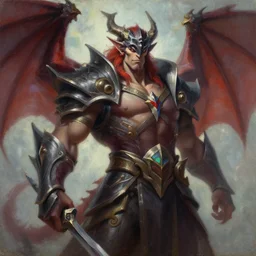 closed up oil painting of dragonslayer dr. mundo from league of legends by greg rutkowski