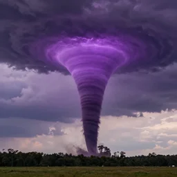 Photograph of a purple tornado