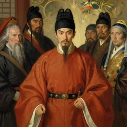 full character of ancient handsome young chinese emperor, painting by gaston bussiere, katsuya terada, nc wyeth, greg rutkowski, craig mullins, vermeer, frank frazetta, mucha, tom of finland, trending on artstation, jeffery catherine jones