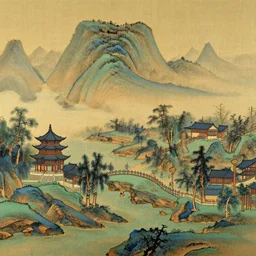 beautiful ancient china landscape, matte painting