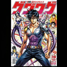 highly detailed, professionally drawn 9 0 s seinen cyberpunk horror action manga cover art, full color, magazine cover art, drawn by ilya kuvshinov and hiromu arakawa