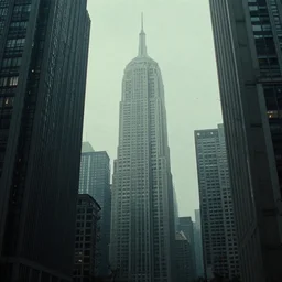 a forest of sky scrapers, film still from the movie directed by denis villeneuve and david cronenberg with art direction by and h. r. giger and zdzisław beksinski