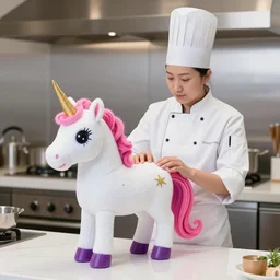 A unicorn working as a chef