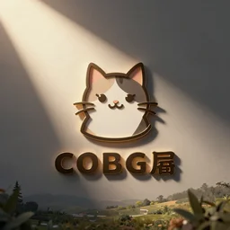 a playful corporate logo with a cat