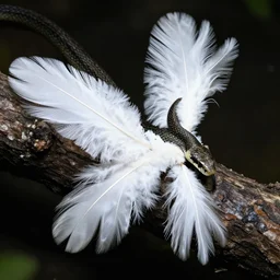 feathered snake! with feathers photographed