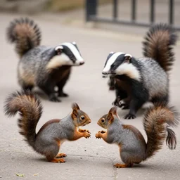 squirrels cats and badgers battle in the streets