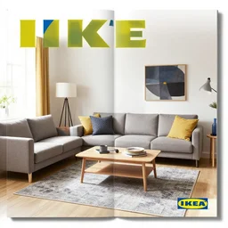 IKEA catalogue photo of a living room, by Giger