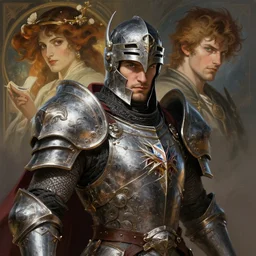 paladin and spirit shield, art by artgerm and greg rutkowski and alphonse mucha and dan mumford, portrait, dnd, headshot, highly detailed, digital painting, sharp focus, illustration