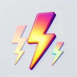 rainbow colored lightning bolts