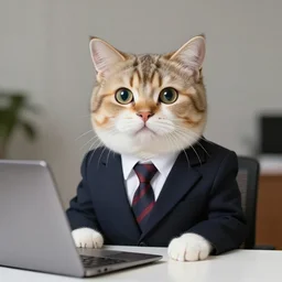 digital art of a cat in a buisness suit