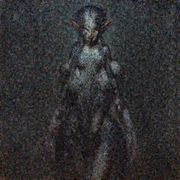 dark elf girl oil painting, symmetrical, short dress, glowing eyes, intricate details, full body, detailed face, ultradetailed, 8 k, epic atmosphere, digital art by simon cowell and moebius