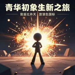 poster of the game with the stickman figurine and with explosions on the background, cartoon, newgrounds cartoon