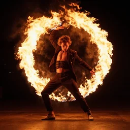 Peter Grffin on fire, dancing
