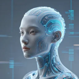 artificial intelligence art futuristic sleek design cyber code