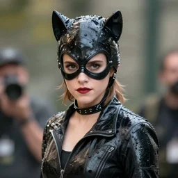 Emma Watson as Catwoman, XF IQ4, f/1.4, ISO 200, 1/160s, natural light, Adobe Lightroom, DxO Photolab, polarizing filter, Sense of Depth, AI enhanced, HDR