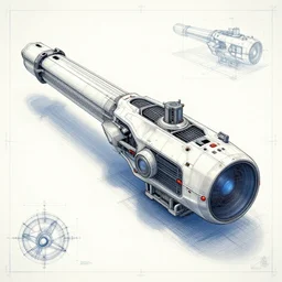 a blueprint of a futuristic weapon