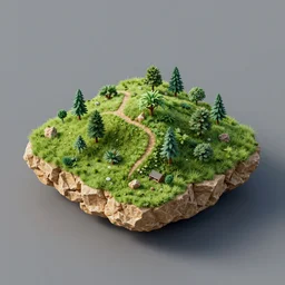 isometric 3d Render of isnland