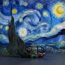 starry night in the art style by alberto seveso, iridescent beautiful magical treasure, sharp focus, raytracing, intricate linework, bright precious crystals, 4 k detailed hyperrealistic concept art by artem chebokha, makoto shinkai