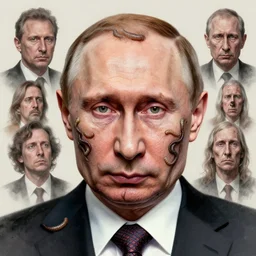 a portrait of vladimir putin's whole face made of worms and maggots, macabre, horror, by donato giancola and greg rutkowski and wayne barlow and zdzisław beksinski, realistic face, visible face, digital art, artstation, symmetry