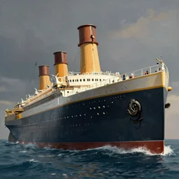 The Titanic artwork by Sergey Kolesov, detailed, dynamic, cinematic composition