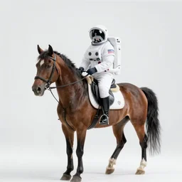 horse riding an astronaut