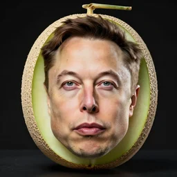 portrait of a melon with the face of elon musk