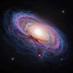 a tornado-shaped galaxy, colorful, dark background, 3d render, octane render, unreal engine 5, glowing stars, high detail, high quality, 8K HDR