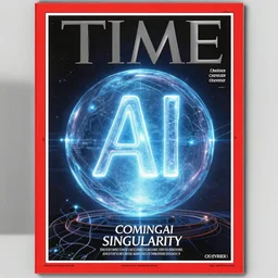 TIME magazine cover, the coming AI singularity, by Chevrier, analog, 4k